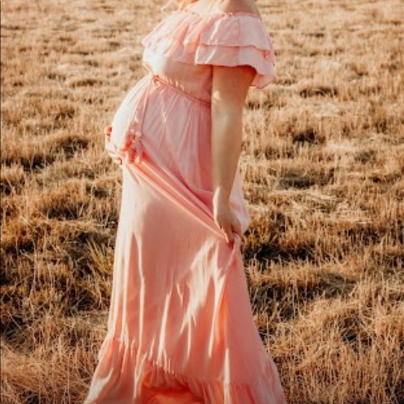 Peach maxi dress size M - Picture 2 of 9